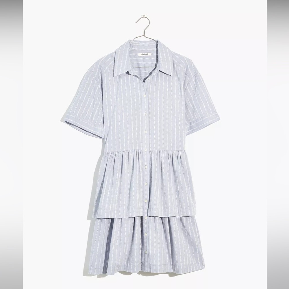 Tiered Resort Shirtdress in Stripe